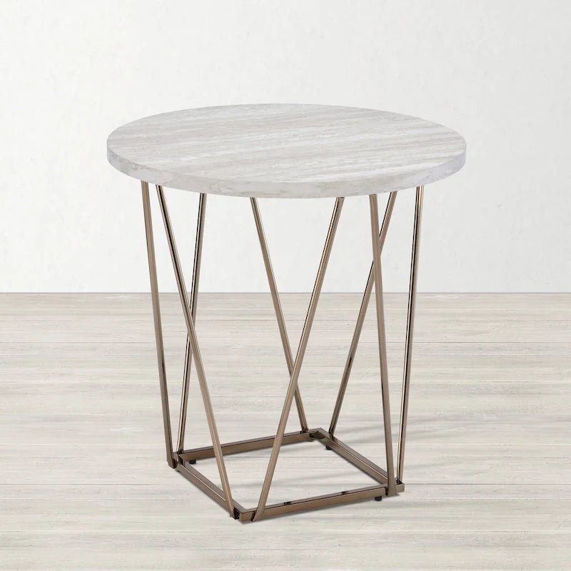 Steve Silver Ravine Marble Top Side Table