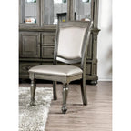 Tima Traditional Grey Faux Leather Dining Chairs (Set of 2) by Furniture of America
