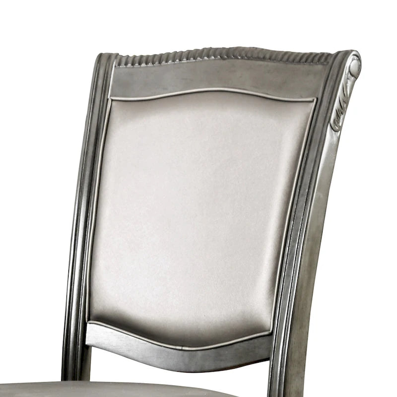 Tima Traditional Grey Faux Leather Dining Chairs (Set of 2) by Furniture of America