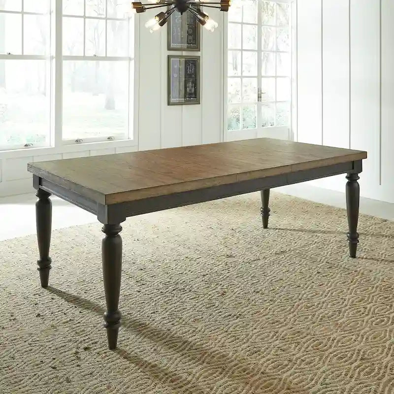 Harvest Home Chalkboard Rectangular Leg Table - Black