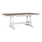 Lindsey Farm Weathered White & Sandstone 7 Piece Trestle Table Set