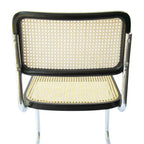 Breuer Chair Company Cesca Cane Dining Chair in Chrome and Black