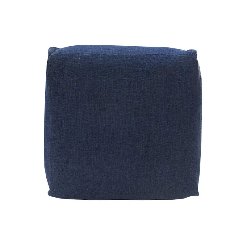 Sevita Handcrafted Solid Navy Pleated Pouf