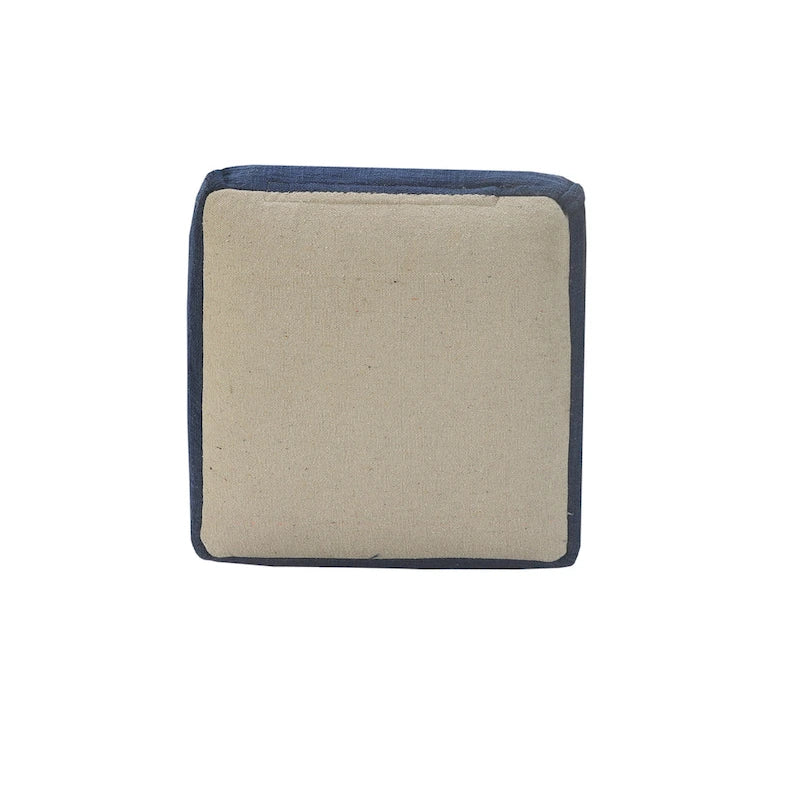 Sevita Handcrafted Solid Navy Pleated Pouf