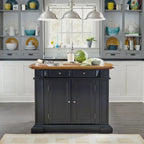  Warwick Black Distressed Oak Kitchen Island