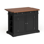 Warwick Black Distressed Oak Kitchen Island