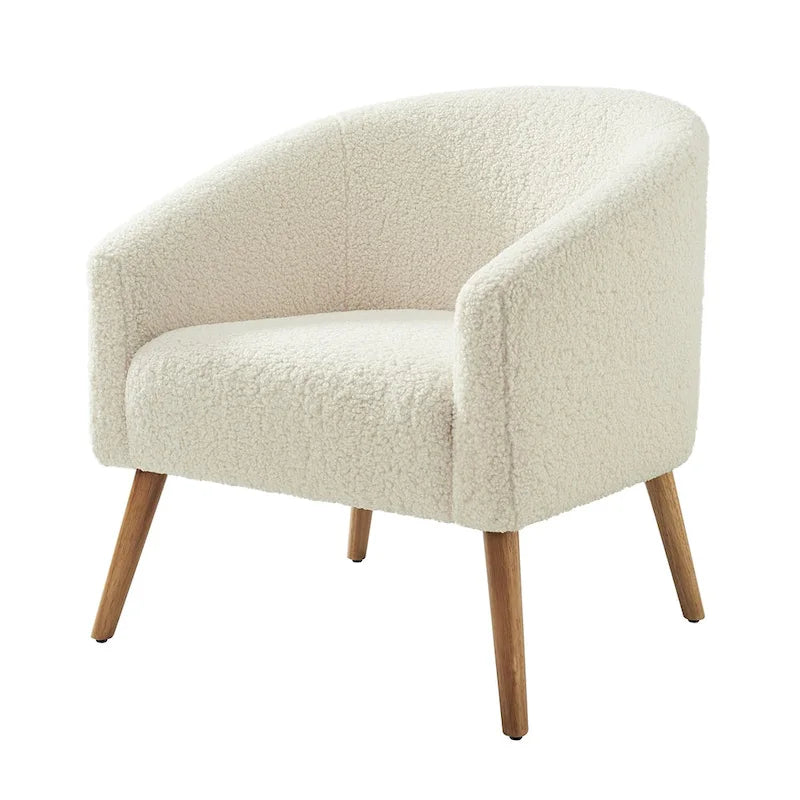 Sheila Modern 31W Boucle Armchair with Solid Wood Legs by HULALA HOME