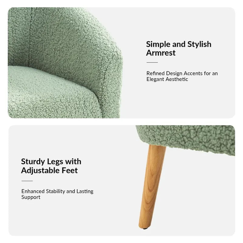 Sheila Modern 31W Boucle Armchair with Solid Wood Legs by HULALA HOME