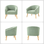 Sheila Modern 31W Boucle Armchair with Solid Wood Legs by HULALA HOME