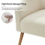 Sheila Modern 31W Boucle Armchair with Solid Wood Legs by HULALA HOME