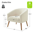 Sheila Modern 31W Boucle Armchair with Solid Wood Legs by HULALA HOME