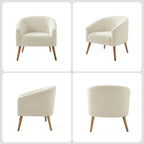 Sheila Modern 31W Boucle Armchair with Solid Wood Legs by HULALA HOME