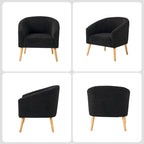 Sheila Modern 31W Boucle Armchair with Solid Wood Legs by HULALA HOME