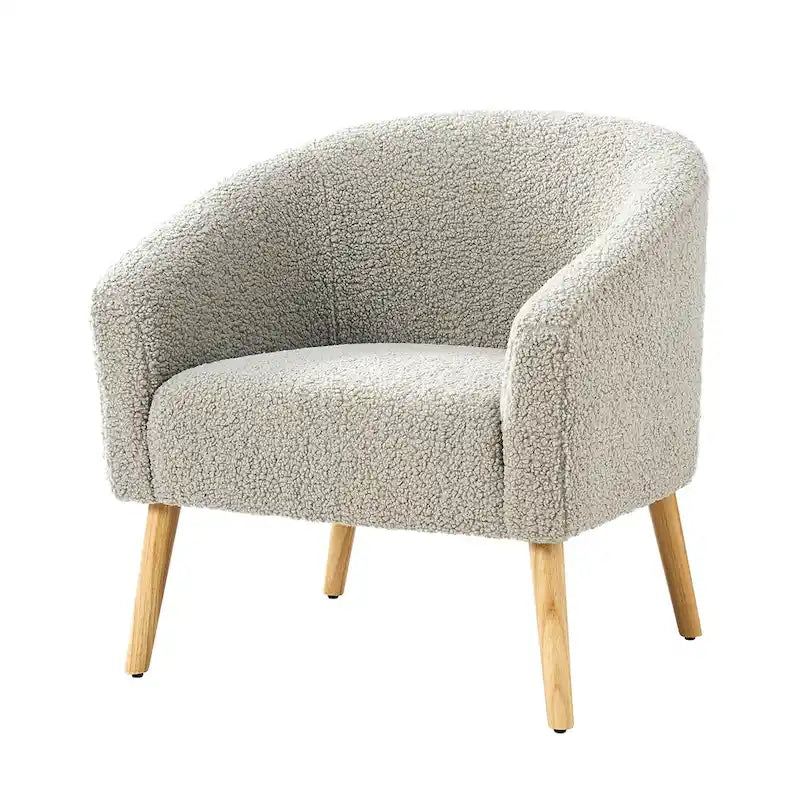 Sheila Modern 31W Boucle Armchair with Solid Wood Legs by HULALA HOME