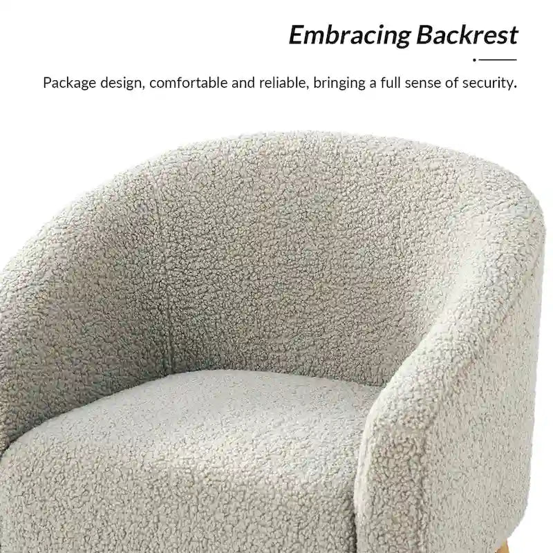Sheila Modern 31W Boucle Armchair with Solid Wood Legs by HULALA HOME