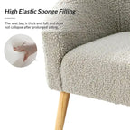 Sheila Modern 31W Boucle Armchair with Solid Wood Legs by HULALA HOME