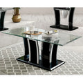 Glass Top Coffee Table with Chrome Trim - 47 Inch Modern Design