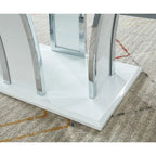 Glass Top Coffee Table with Chrome Trim - 47 Inch Modern Design