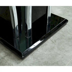 Glass Top Coffee Table with Chrome Trim - 47 Inch Modern Design