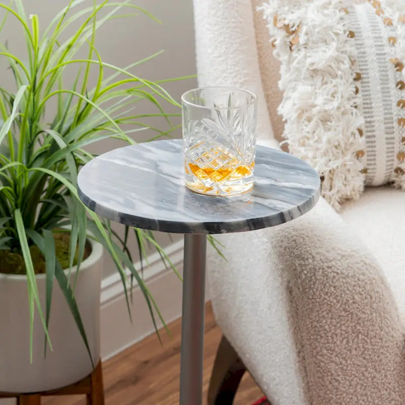 Kendall Glam Marble Drink Table