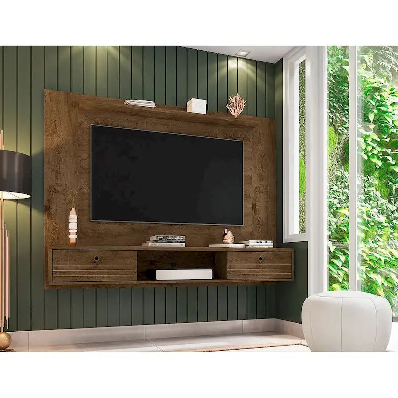 Liberty Mid Century Modern Wood 70.86 Floating Living Room Entertainment Furniture