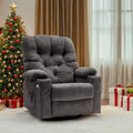 Electric Power Swivel Glider Recliner Chair with Cup Holders and USB Ports, Fabric, Single Seat