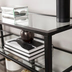 SEI Furniture Liberty Metal and Glass Media TV Stand for TV's up to 68