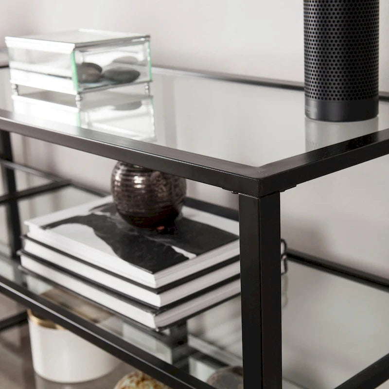 SEI Furniture Liberty Metal and Glass Media TV Stand for TV's up to 68