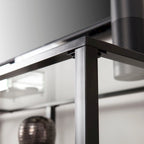 SEI Furniture Liberty Metal and Glass Media TV Stand for TV's up to 68