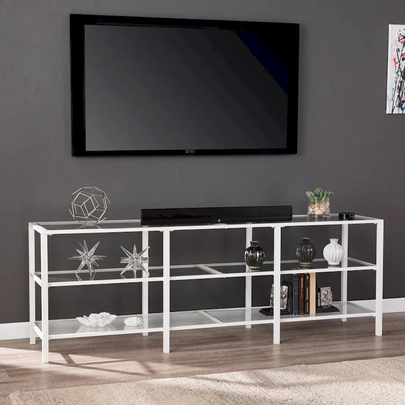 SEI Furniture Liberty Metal and Glass Media TV Stand for TV's up to 68