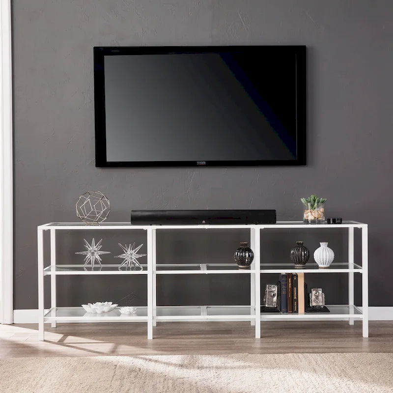 SEI Furniture Liberty Metal and Glass Media TV Stand for TV's up to 68