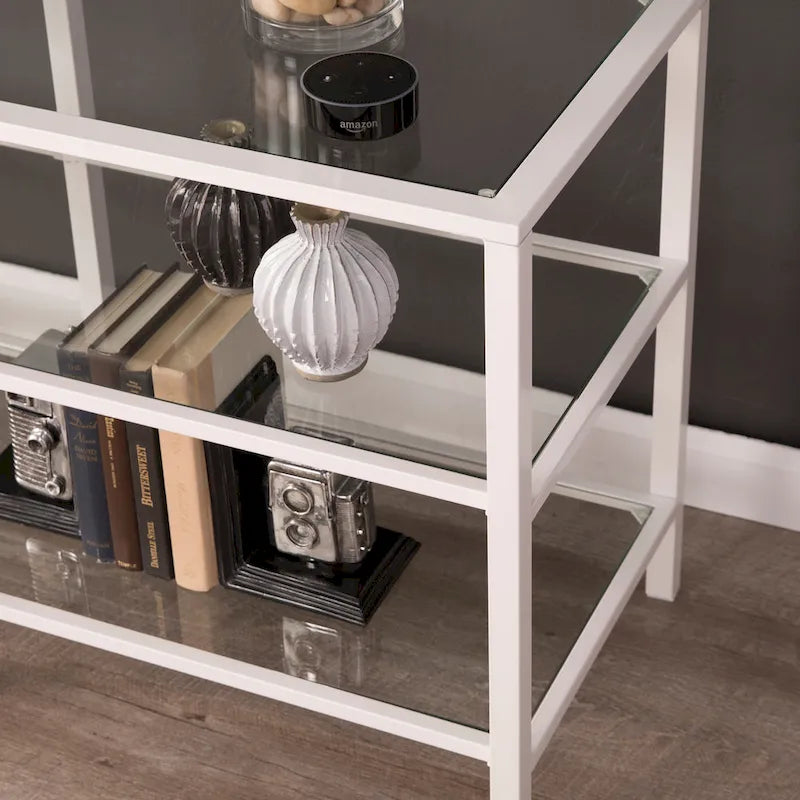 SEI Furniture Liberty Metal and Glass Media TV Stand for TV's up to 68