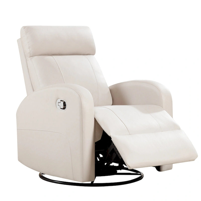 Faux Leather Swivel Rocking Recliner - Single Seater