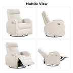 Faux Leather Swivel Rocking Recliner - Single Seater