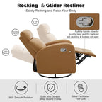 Faux Leather Swivel Rocking Recliner - Single Seater