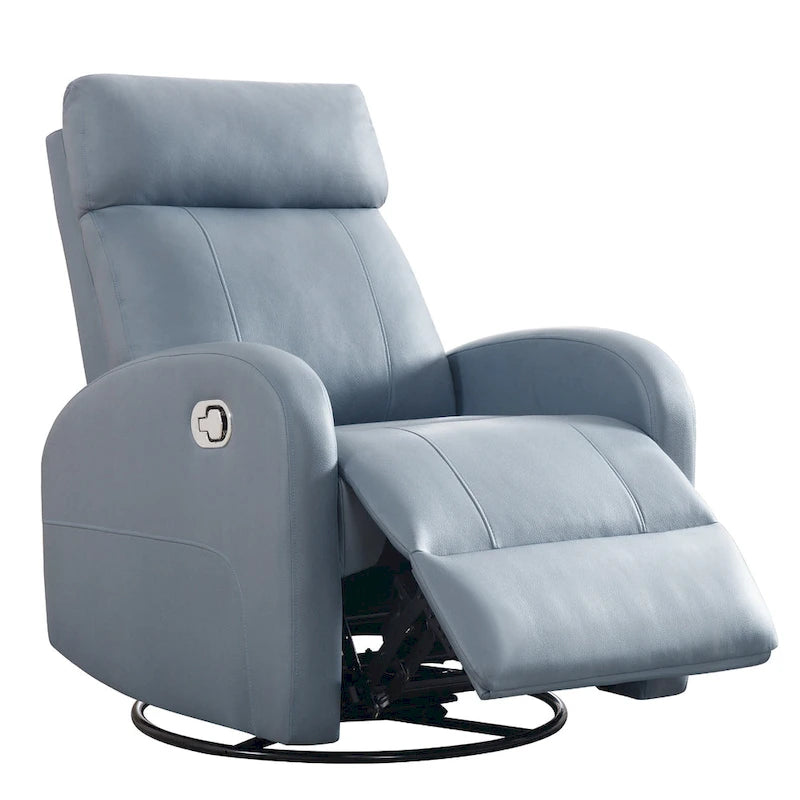 Faux Leather Swivel Rocking Recliner - Single Seater