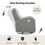 Faux Leather Swivel Rocking Recliner - Single Seater