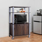 Rolling Kitchen Baker Rack Microwave Oven Stand Utility Shelf w Wheels