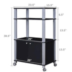 Rolling Kitchen Baker Rack Microwave Oven Stand Utility Shelf w Wheels