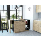 Aspen Kitchen Island, Two Concealed Shelves , Three Divisions