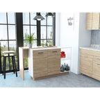 Aspen Kitchen Island, Two Concealed Shelves , Three Divisions