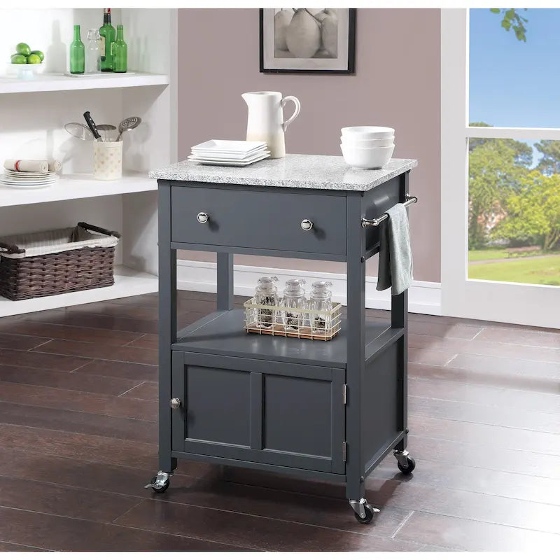 Fairfax Kitchen Cart with Granite Top