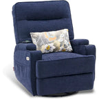 Electric Power Swivel Glider Recliner Chair with Heat and Massage, Fabric, Single Seat