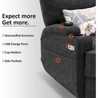 Electric Power Swivel Glider Recliner Chair with Heat and Massage, Fabric, Single Seat