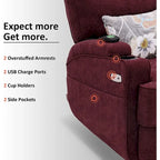 Electric Power Swivel Glider Recliner Chair with Heat and Massage, Fabric, Single Seat