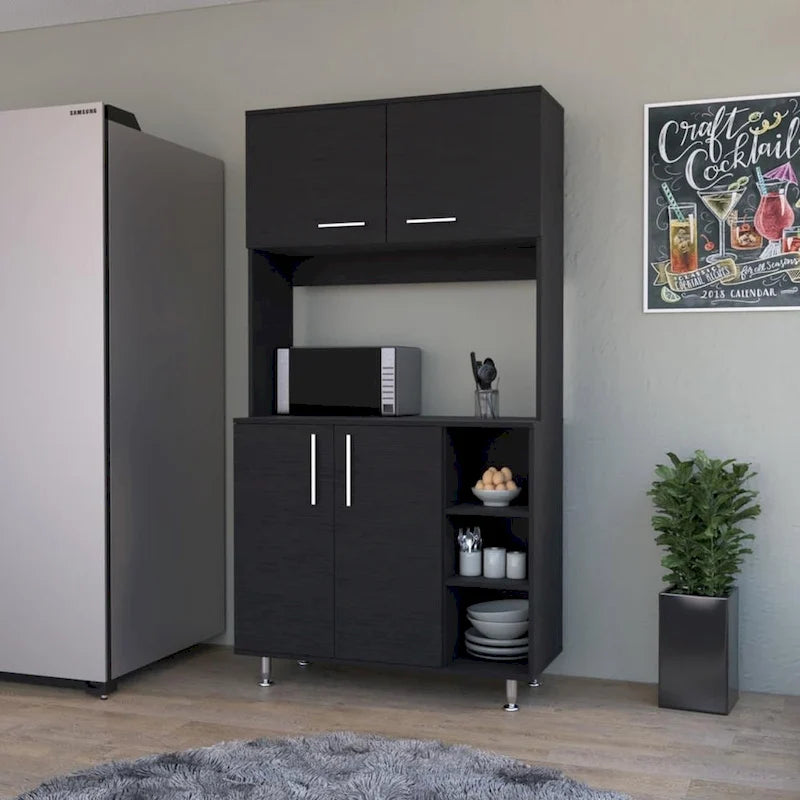  Colorado Pantry Cabinet with Three Open Shelves - N/A
