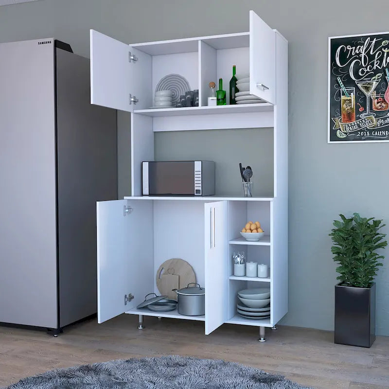 Colorado Pantry Cabinet with Three Open Shelves - N/A