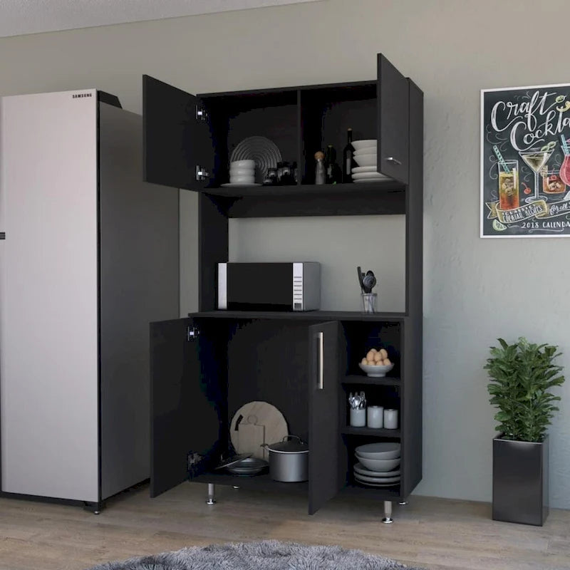 Colorado Pantry Cabinet with Three Open Shelves - N/A