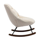 Tufted Upholstered Padded Seat Rocking Chair-Boucle