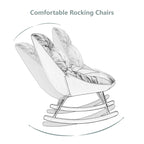 Tufted Upholstered Padded Seat Rocking Chair-Boucle